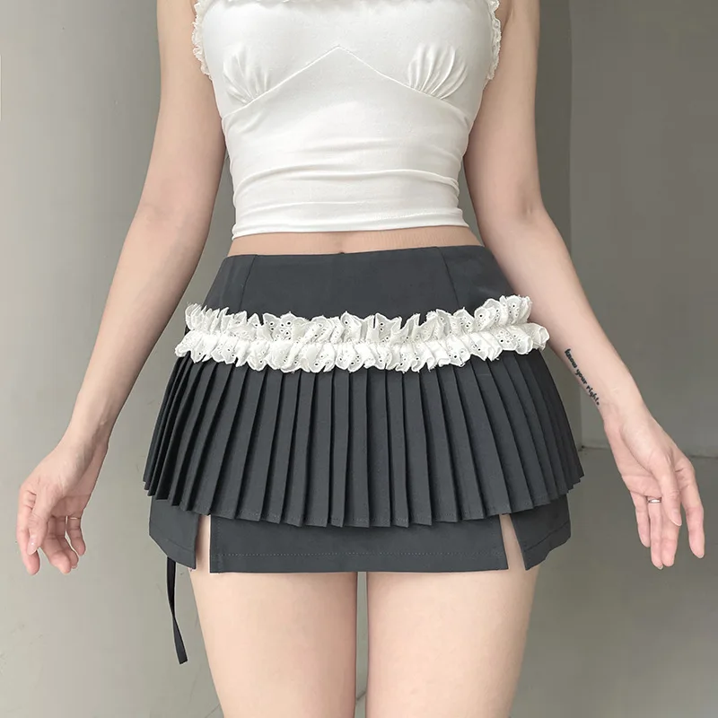 Y2K Academic Style Stripe Print Pleated Skirt Aesthetic Lace Patchwork High-waist Skirt 2025 Streetwear Cute Sweet Skirt
Y2K Academic Style Stripe Print Pleated Skirt Aesthetic Lace Patchwork High-waist Skirt 2025 Streetwear Cute Sweet Skirt