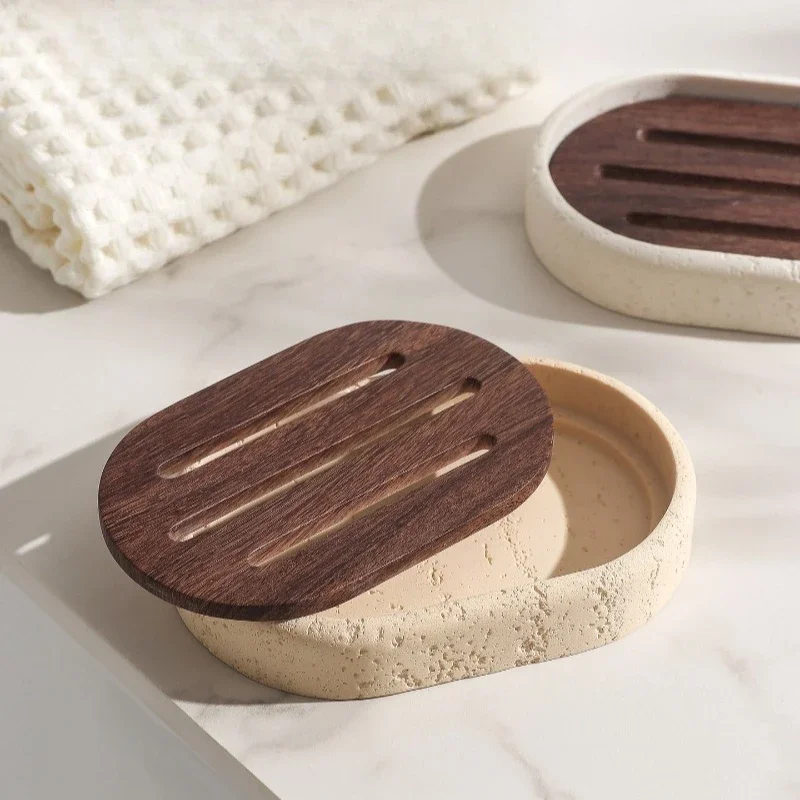 Light Luxury Natural Travertine Soap Dish with Draining Holder, Stone Bathroom Sink Soap Tray, Rustic Home Decor Organizer Gift
Light Luxury Natural Travertine Soap Dish with Draining Holder, Stone Bathroom Sink Soap Tray, Rustic Home Decor Organizer Gift
