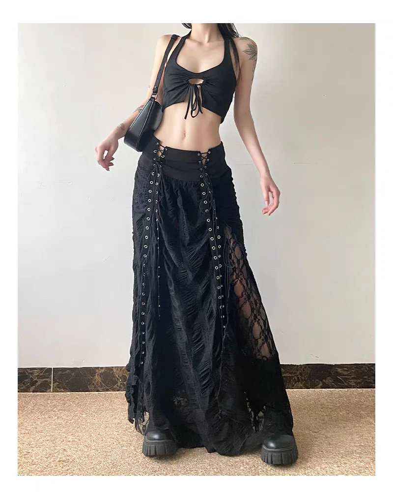 High-end Street High-waisted Straps A-shaped Long Skirt Vintage Steampunk Cosplay Lace Mesh Gothic Harajuku Skirts Streetwear
High-end Street High-waisted Straps A-shaped Long Skirt Vintage Steampunk Cosplay Lace Mesh Gothic Harajuku Skirts Streetwear