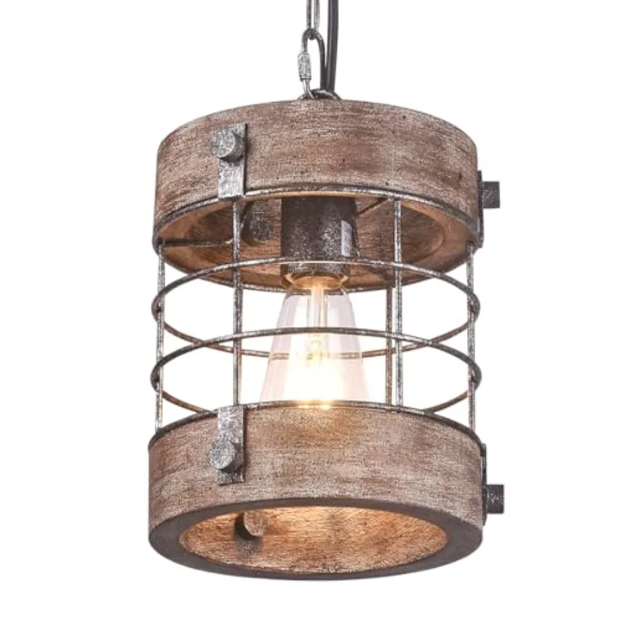 Farmhouse Pendant Light Rustic Hallway Light Fixtures Industrial Metal and Wood Chandelier 1-Light Round Cage for Kitchen Islan
Farmhouse Pendant Light Rustic Hallway Light Fixtures Industrial Metal and Wood Chandelier 1-Light Round Cage for Kitchen Islan