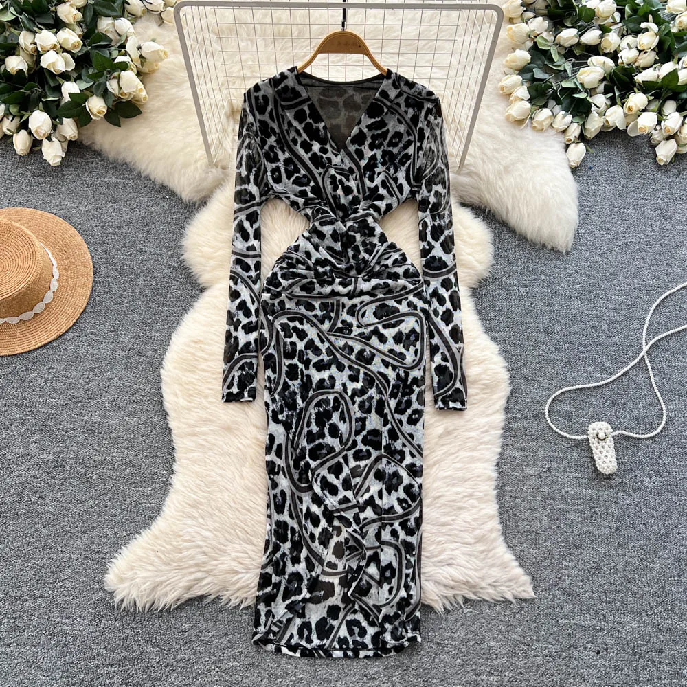 Vintage Elegant Criss-Cross long sleeve Spliced Dress Chic dress Fashion Beach Vestidos Women Dress
Vintage Elegant Criss-Cross long sleeve Spliced Dress Chic dress Fashion Beach Vestidos Women Dress