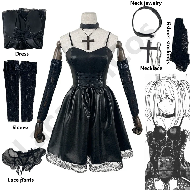 Death Note Cosplay Costume Misa Amane Imitation Leather Sexy Dress +Neck jewelry+stockings+necklace Uniform Outfit Halloween Wig
Death Note Cosplay Costume Misa Amane Imitation Leather Sexy Dress +Neck jewelry+stockings+necklace Uniform Outfit Halloween Wig