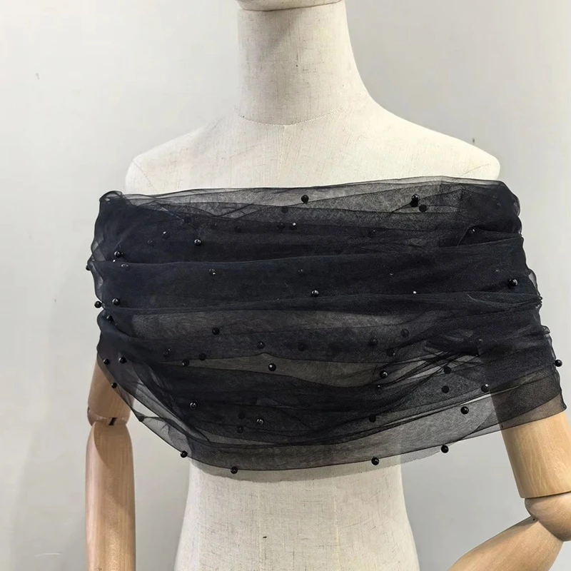 Tulle Bride Wedding Shoulder Wrap Pearl Mesh Long Arm Sleeves Sheer Shrug Top Evening Party Dress Decoration Accessories
Tulle Bride Wedding Shoulder Wrap Pearl Mesh Long Arm Sleeves Sheer Shrug Top Evening Party Dress Decoration Accessories