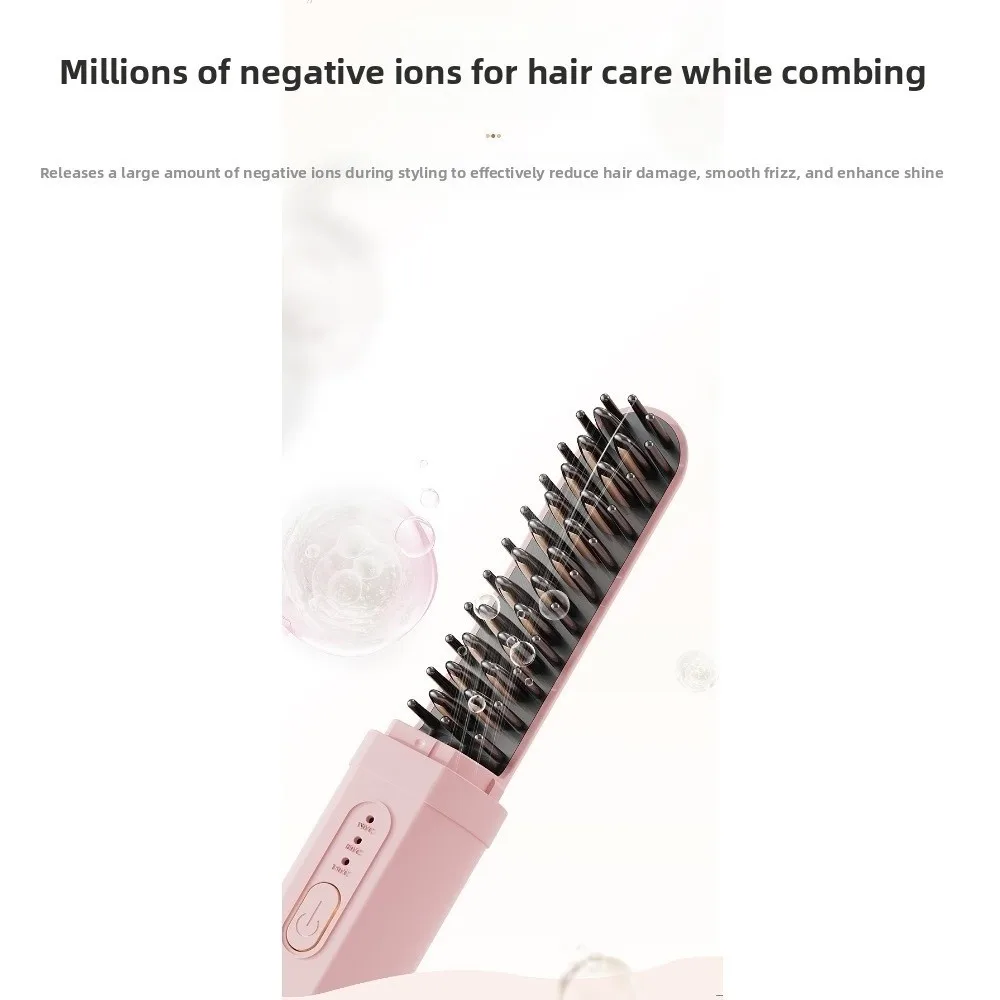 Wireless Straightening Brush Comb USB Rechargeable Mini Heated Hair Straightening Brush Pocket Frizz-Free for 3.7V2000mAh
Wireless Straightening Brush Comb USB Rechargeable Mini Heated Hair Straightening Brush Pocket Frizz-Free for 3.7V2000mAh