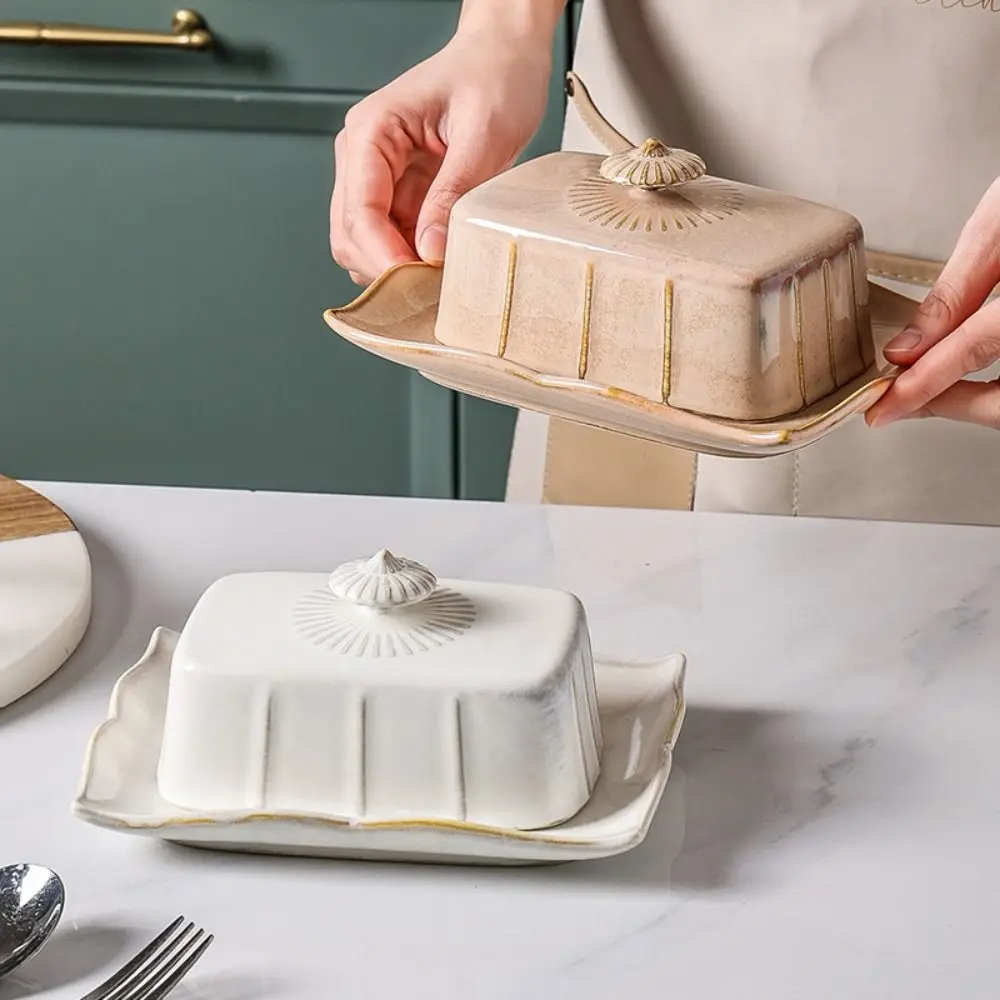 Tableware Ceramic Butter Dish Exquisite Rectangular Butter Tray with Cover Household Dim Sum Dish Party
Tableware Ceramic Butter Dish Exquisite Rectangular Butter Tray with Cover Household Dim Sum Dish Party
