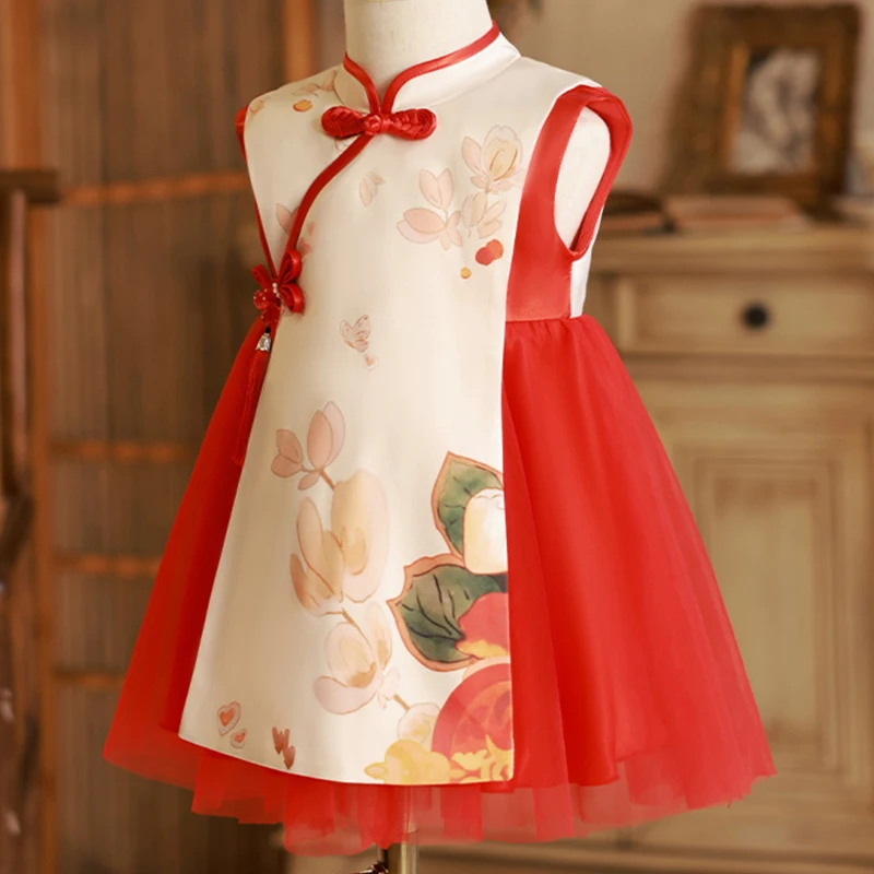 Summer Toddler Girl Clothes China Style Fashion Flowers Princess New Year Birthday Sleeveless Mesh Baby Dresses Red Dress BC2431
Summer Toddler Girl Clothes China Style Fashion Flowers Princess New Year Birthday Sleeveless Mesh Baby Dresses Red Dress BC2431