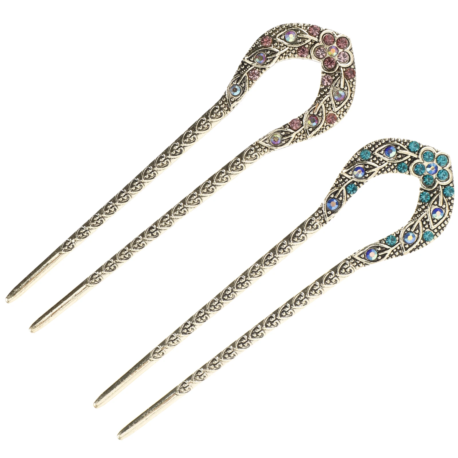 2pcs Hairpin Dovetail Stick Rhinestone Vintage Double Prong Clip U-shape Chopsticks Retro Hairstyle Accessories
2pcs Hairpin Dovetail Stick Rhinestone Vintage Double Prong Clip U-shape Chopsticks Retro Hairstyle Accessories