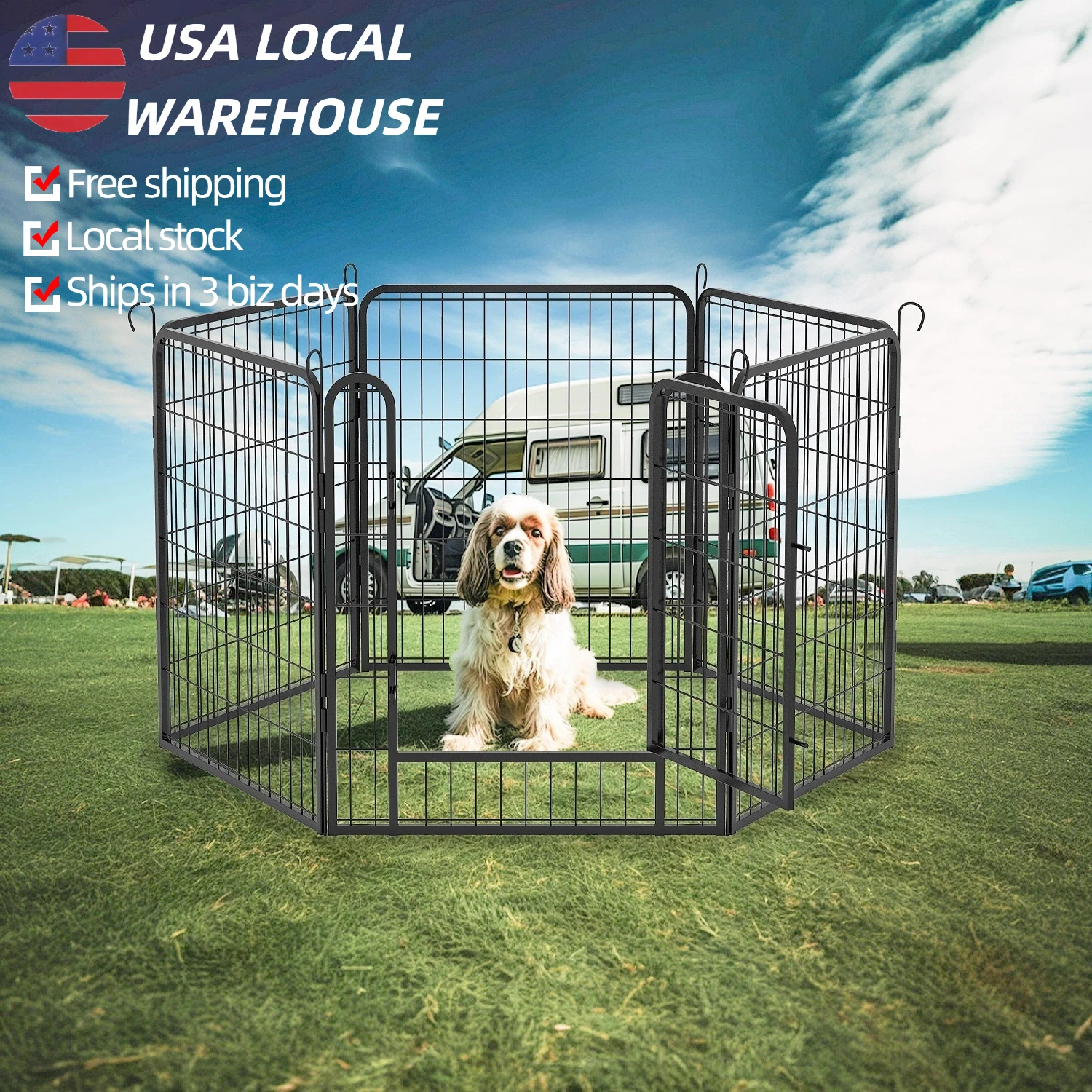 6 Panels Heavy Duty Metal Playpen with Door 31.7"H Dog Fence Pet Exercise Pen Dog Kennel Outdoor
6 Panels Heavy Duty Metal Playpen with Door 31.7"H Dog Fence Pet Exercise Pen Dog Kennel Outdoor