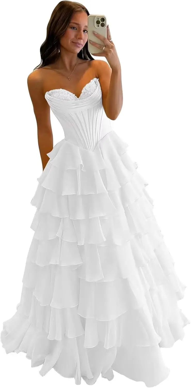 Многоярусное шифоновое платье для выпускного вечера, длинное бальное платье 2025 с разрезом для женщин, атласное вечернее платье без бретелек с капюшоном, платья для выпускного вечера
Многоярусное шифоновое платье для выпускного вечера, длинное бальное платье 2025 с разрезом для женщин, атласное вечернее платье без бретелек с капюшоном, платья для выпускного вечера