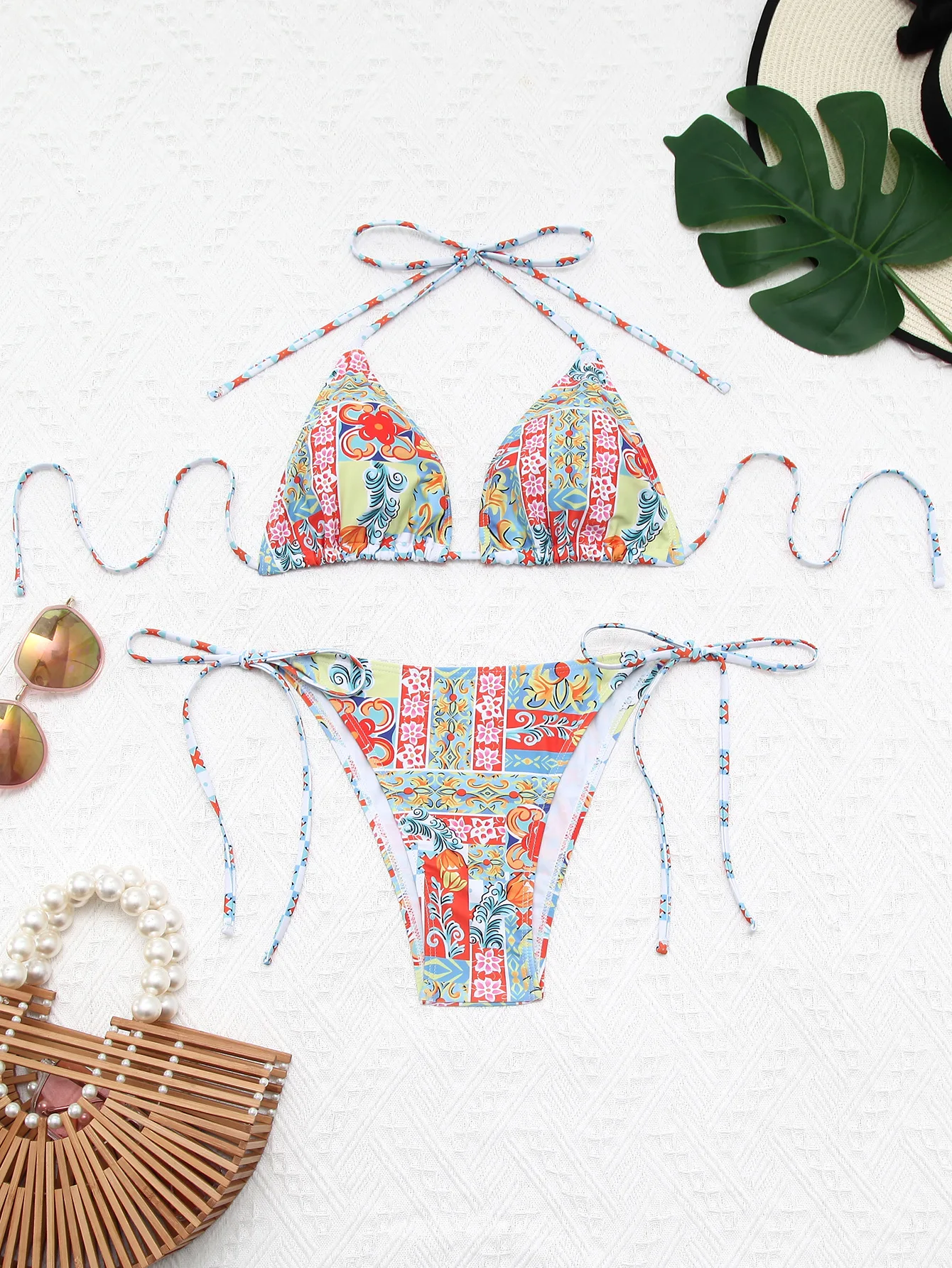 2025 New Summer Swimwear Bikini Set Sexy Print Laced Up Backless Bikini 2 Piece Set Women Split Swimsuit High Waist Beach Bikini
2025 New Summer Swimwear Bikini Set Sexy Print Laced Up Backless Bikini 2 Piece Set Women Split Swimsuit High Waist Beach Bikini