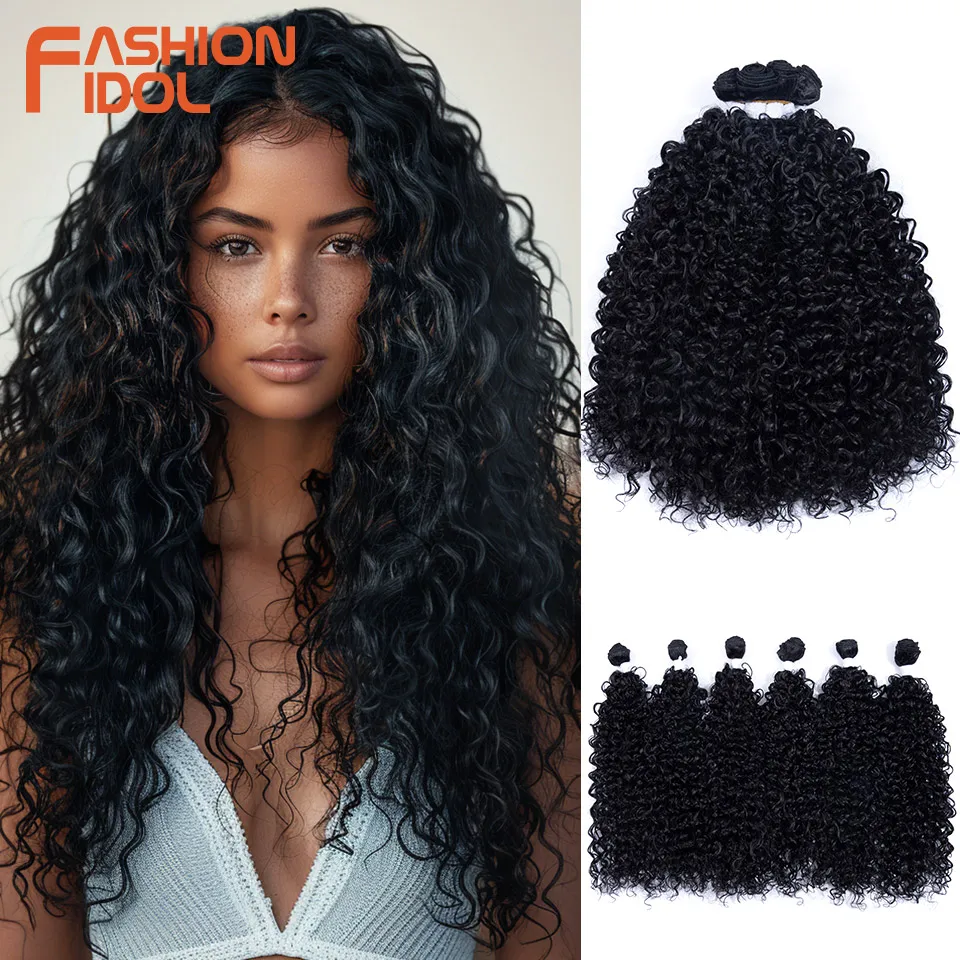 FASHION IDOL 18inch/6pc Afro Kinky Curly Hair Synthetic Weave Hair Bundles For Women Natural Black Heat Resistant Hair Extension
FASHION IDOL 18inch/6pc Afro Kinky Curly Hair Synthetic Weave Hair Bundles For Women Natural Black Heat Resistant Hair Extension