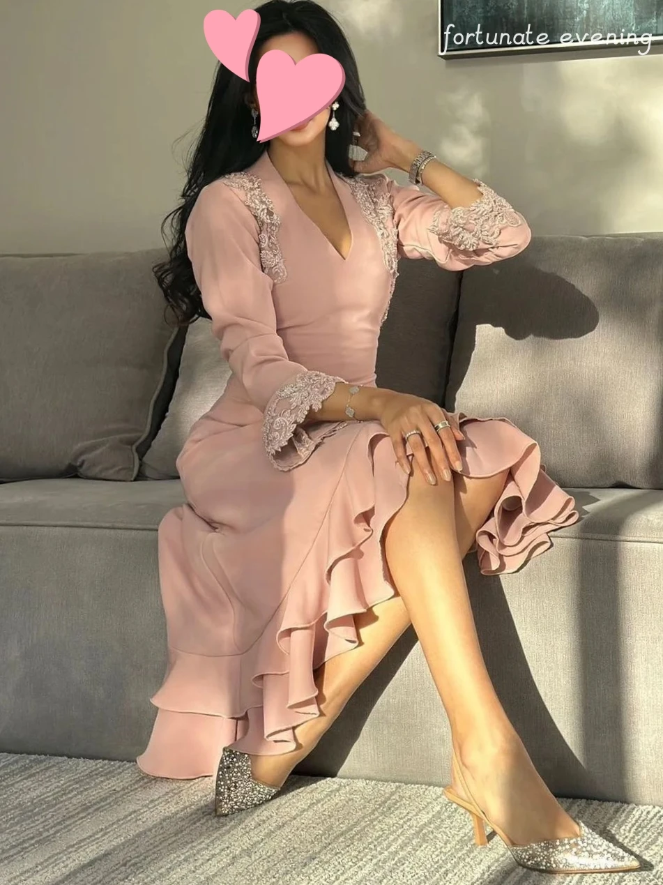 Fortunate Evening Elegant Vintage Sweet Pink Mermaid Applique V-Neck Customize Formal Occasion Prom Dress Evening Party Gowns
Fortunate Evening Elegant Vintage Sweet Pink Mermaid Applique V-Neck Customize Formal Occasion Prom Dress Evening Party Gowns