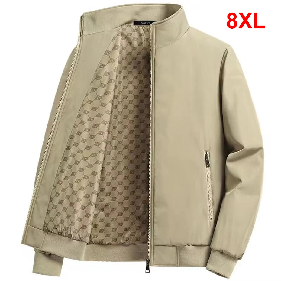 Spring Autumn Jacket Men 8XL Plus Size Coat Jackets Solid Color Fashion Casual Stand Collar Coat Khaki Black Jacket Big Size 8XL
Spring Autumn Jacket Men 8XL Plus Size Coat Jackets Solid Color Fashion Casual Stand Collar Coat Khaki Black Jacket Big Size 8XL