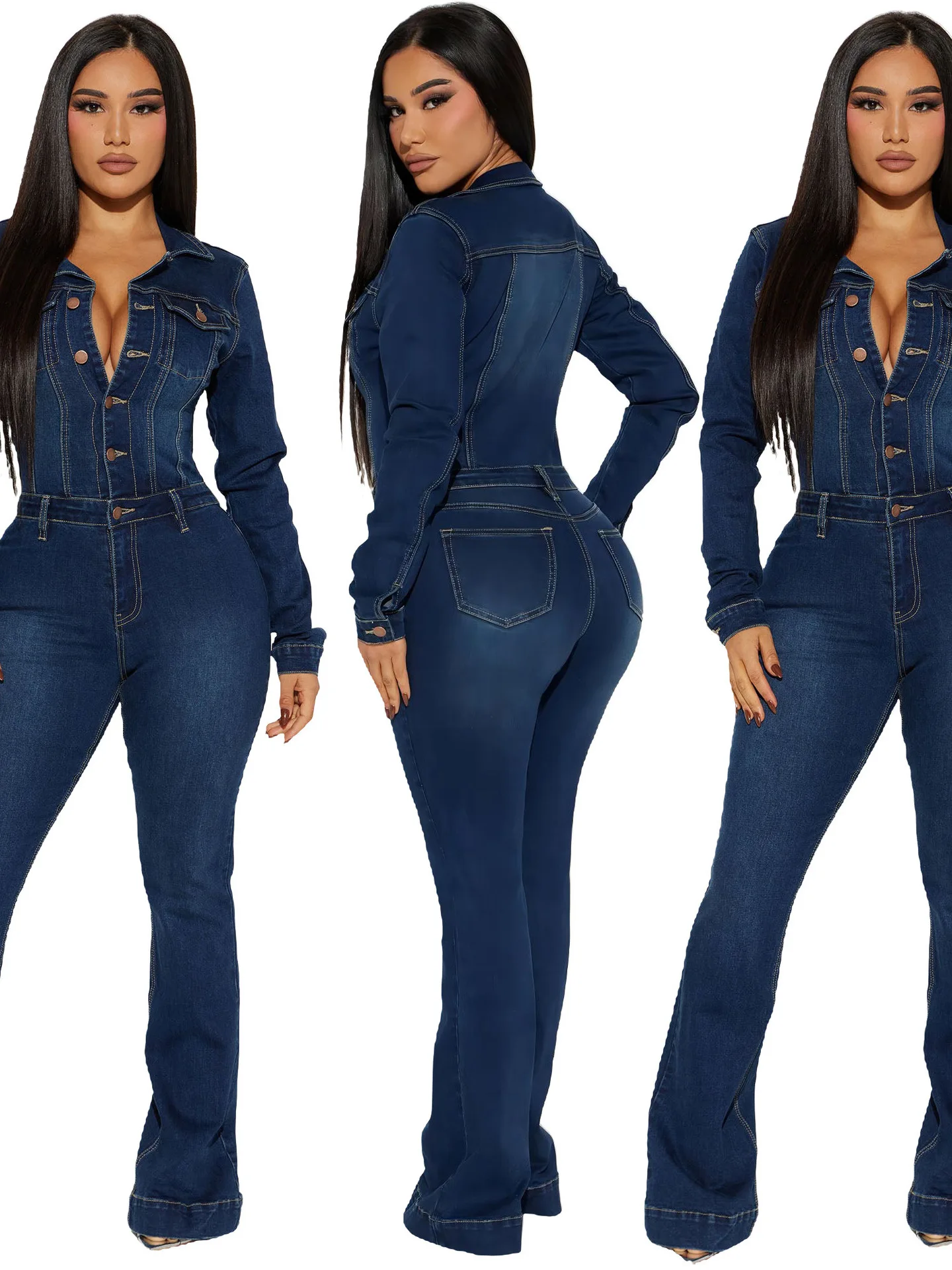 Женский джинсовый комбинезон Slim Fit с эластичными расклешенными брюками, средней посадкой, из полиэстера, повседневный, универсальный
Женский джинсовый комбинезон Slim Fit с эластичными расклешенными брюками, средней посадкой, из полиэстера, повседневный, универсальный