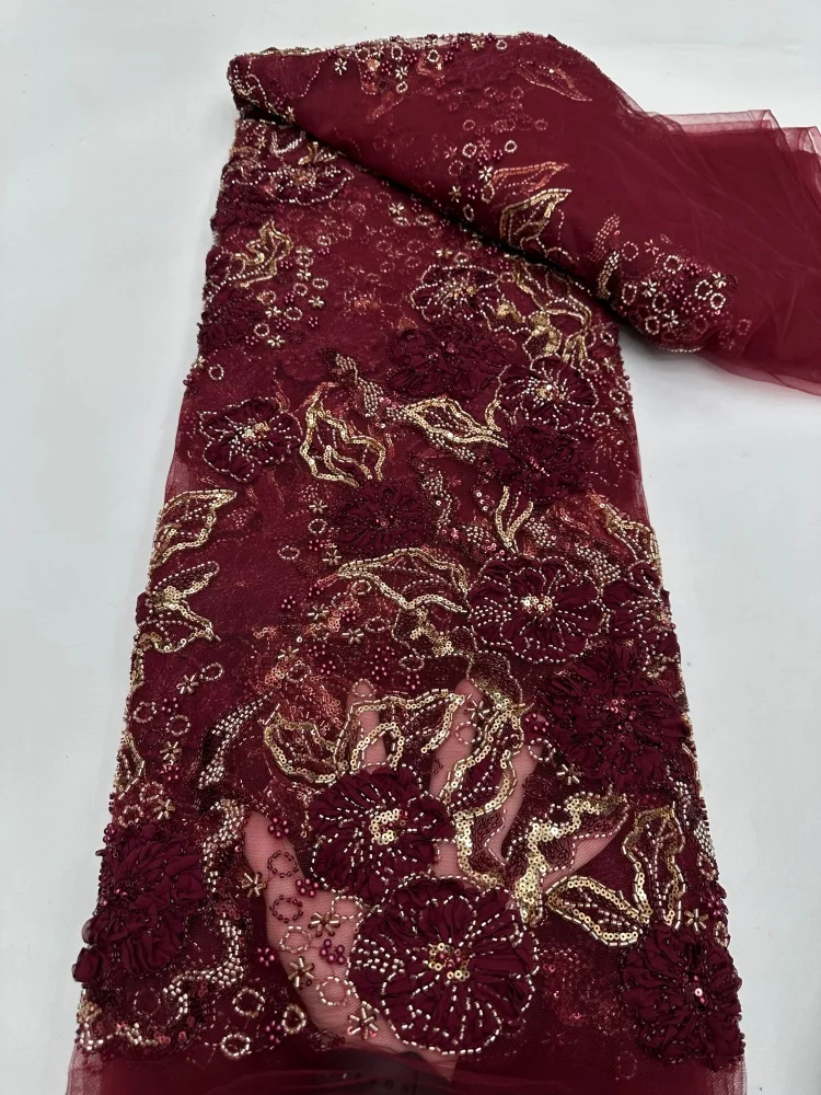 Luxury Nigerian Groom Embroidery 3D Beaded Lace Fabric 2026 High-End African Sequins Lace Fabric For Evening Dress Sewing
Luxury Nigerian Groom Embroidery 3D Beaded Lace Fabric 2026 High-End African Sequins Lace Fabric For Evening Dress Sewing