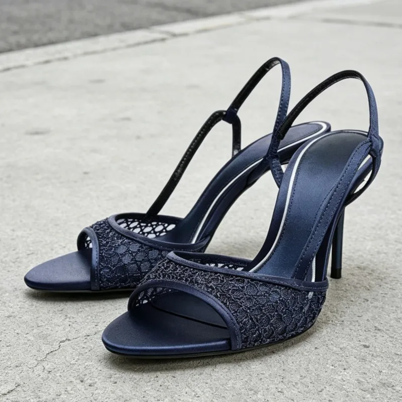 Elegant Blue Mesh Open Toe Heeled Sandals Women 2026 Fashion Satin Effect Back Strap Detail Stiletto Heels Luxury Designer Shoes
Elegant Blue Mesh Open Toe Heeled Sandals Women 2026 Fashion Satin Effect Back Strap Detail Stiletto Heels Luxury Designer Shoes