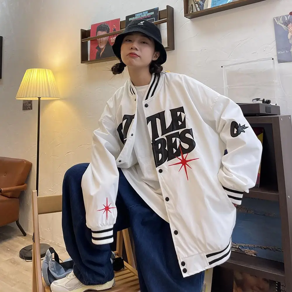 Baseball uniform jacket women's 2022 spring new letter jacket top Korean version loose all-match Hong Kong style jacket
Baseball uniform jacket women's 2022 spring new letter jacket top Korean version loose all-match Hong Kong style jacket
