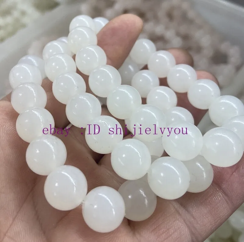 AAA Certified Size 10-20mm Real Natural Grade A White Jade Bracelet Bracelet -
AAA Certified Size 10-20mm Real Natural Grade A White Jade Bracelet Bracelet -