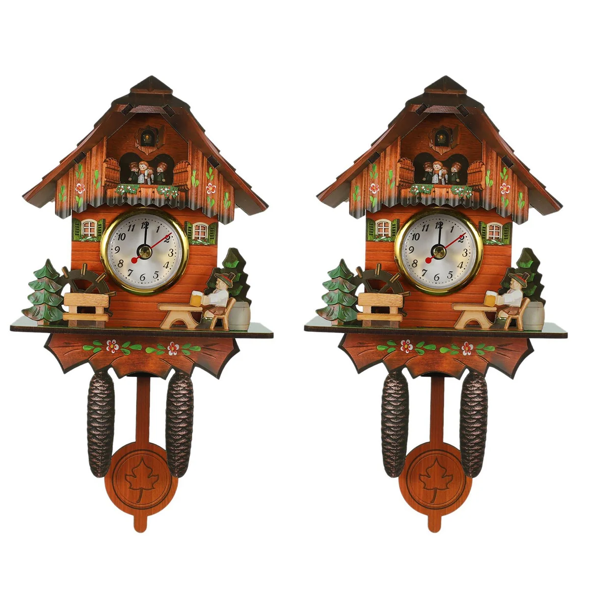 ABLG 2X Antique Wooden Wall Clock Bird Time Bell Swing Alarm Watch Home Art Decor 006
ABLG 2X Antique Wooden Wall Clock Bird Time Bell Swing Alarm Watch Home Art Decor 006