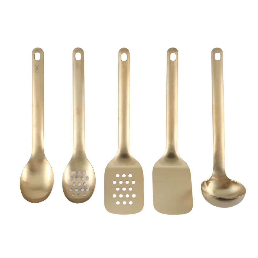 5-Piece Stainless Steel Utensil Set Gold, Durable and Stylish Kitchen Tools
5-Piece Stainless Steel Utensil Set Gold, Durable and Stylish Kitchen Tools