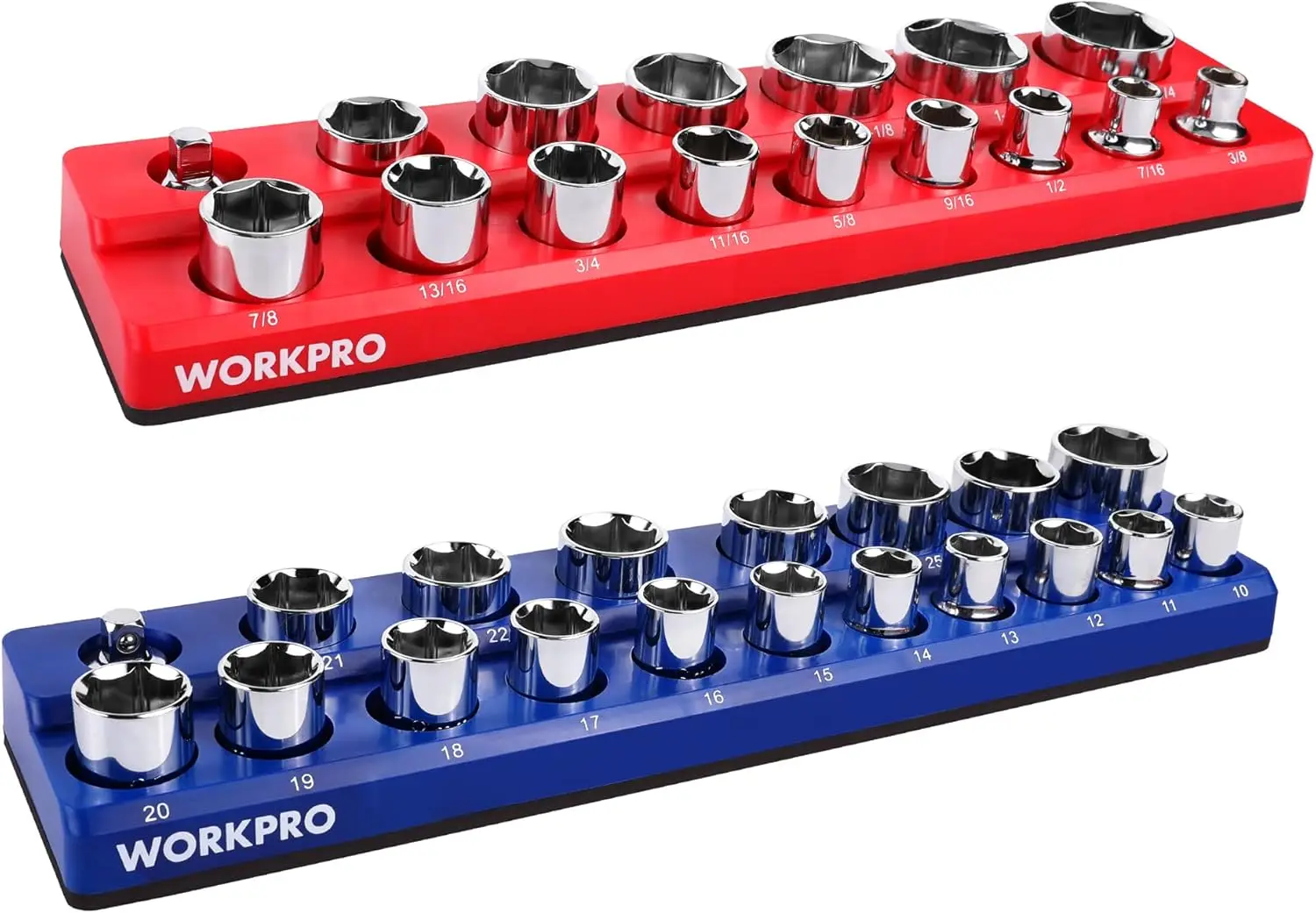 Magnetic Socket Organizer Set, 2-Piece SAE & Metric Socket Holders, Holds 35 Standard Sockets for Tool Box and Tool Carts,
Magnetic Socket Organizer Set, 2-Piece SAE & Metric Socket Holders, Holds 35 Standard Sockets for Tool Box and Tool Carts,