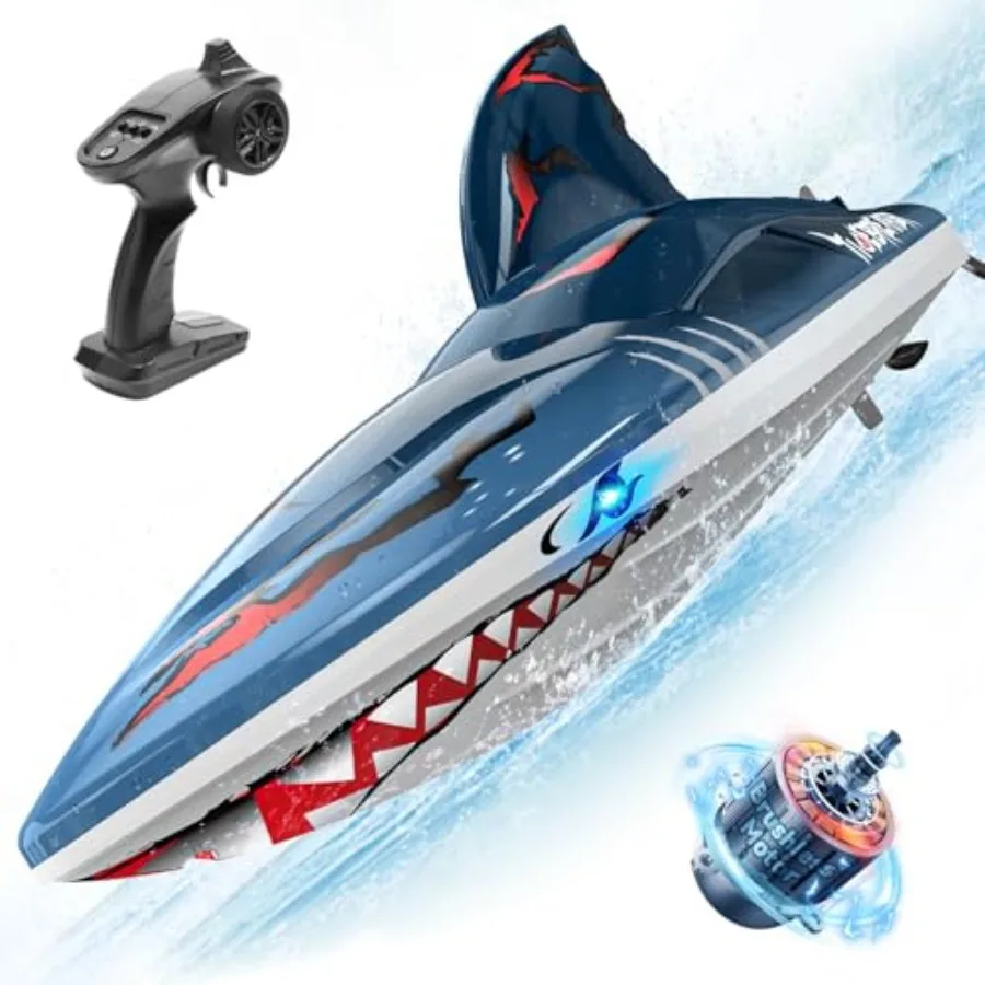 Fast Brushless RC Boat for Adults 30+MPH 3S High Speed Remote Control Boat Self-righting 2.4Ghz Speed Shark with LED Lights Blu
Fast Brushless RC Boat for Adults 30+MPH 3S High Speed Remote Control Boat Self-righting 2.4Ghz Speed Shark with LED Lights Blu