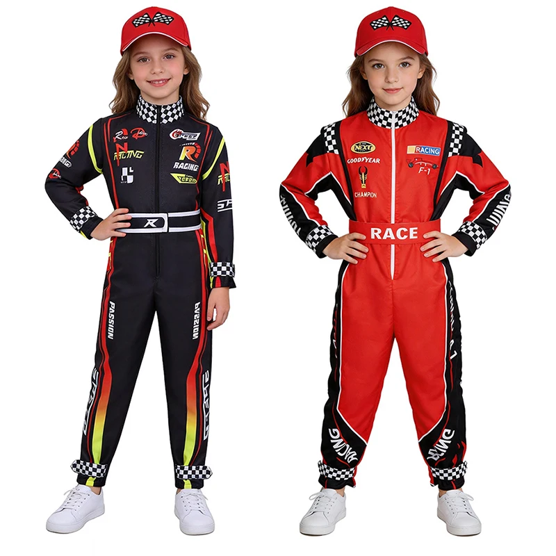 Kids Boys Girls Race Car Driver Costume Red Black Jumpsuit With Hat Halloween Party Stage Performance Outfit Karting Jersey Set
Kids Boys Girls Race Car Driver Costume Red Black Jumpsuit With Hat Halloween Party Stage Performance Outfit Karting Jersey Set