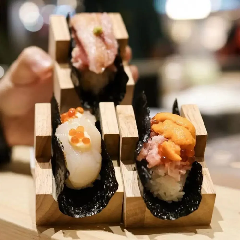 Japanese Sushi Rack, New Wooden Taco Snack Food Holder Wood Plate Cuisine Stand Sashimi Sushi Boat for Restaurant Hotel Home
Japanese Sushi Rack, New Wooden Taco Snack Food Holder Wood Plate Cuisine Stand Sashimi Sushi Boat for Restaurant Hotel Home