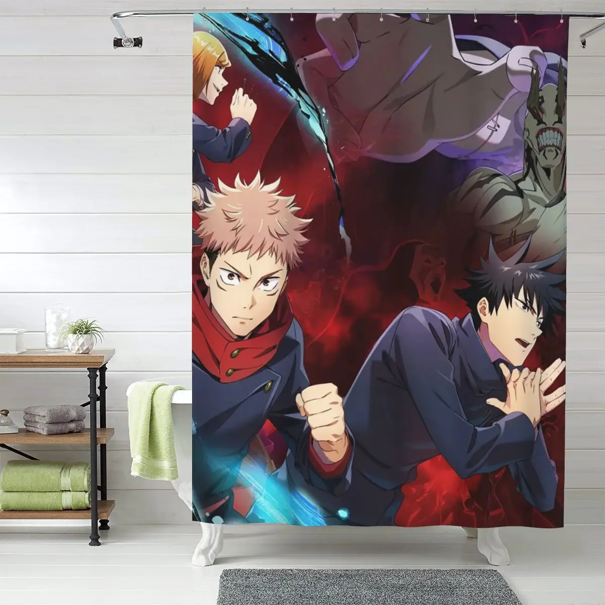 Водонепроницаемая занавеска для душа из полиэстера с крючками, аниме-дизайн «Мегуми Бесто Френдо» по мотивам «Дзюдзюцу Кайсен» (Сукуна)
Водонепроницаемая занавеска для душа из полиэстера с крючками, аниме-дизайн «Мегуми Бесто Френдо» по мотивам «Дзюдзюцу Кайсен» (Сукуна)