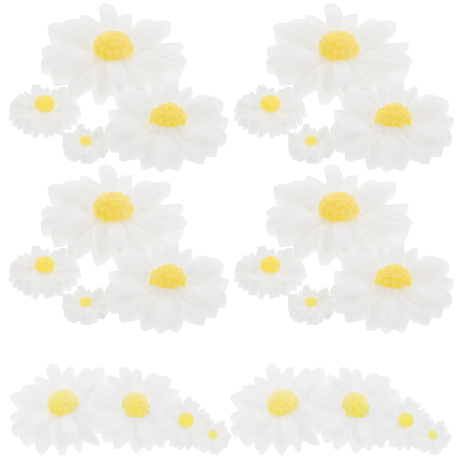 80pcs Resin Flower Decorations 9mm 13mm 22mm 26mm White Daisy DIY Phone Case Accessories Hair Clip Craft Supplies Charm
80pcs Resin Flower Decorations 9mm 13mm 22mm 26mm White Daisy DIY Phone Case Accessories Hair Clip Craft Supplies Charm