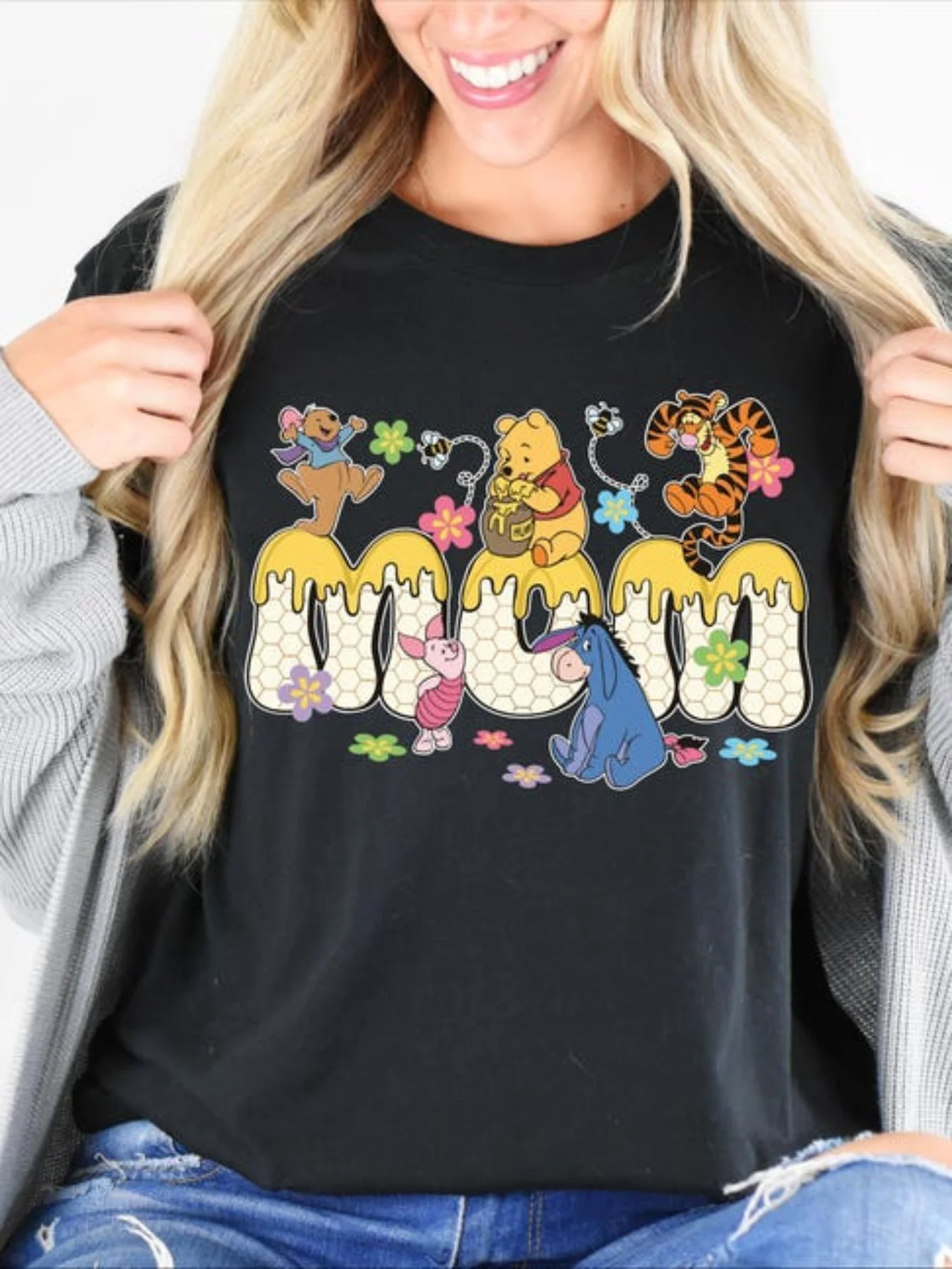 Disney Winnie Bear Mama Bear T-shirt - Lightweight Casual T-shirt with Honey Jar Floral Pattern, Machine Washable
Disney Winnie Bear Mama Bear T-shirt - Lightweight Casual T-shirt with Honey Jar Floral Pattern, Machine Washable
