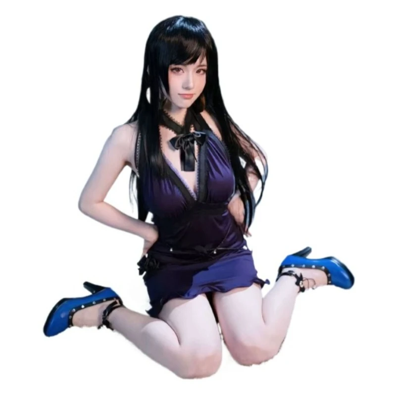 Game Final Fantasy VII Tifa Lockhart Cosplay Costume Purple Sexy Lace Ruffle Dress Woman Halloween Carnival Christmas Suit
Game Final Fantasy VII Tifa Lockhart Cosplay Costume Purple Sexy Lace Ruffle Dress Woman Halloween Carnival Christmas Suit