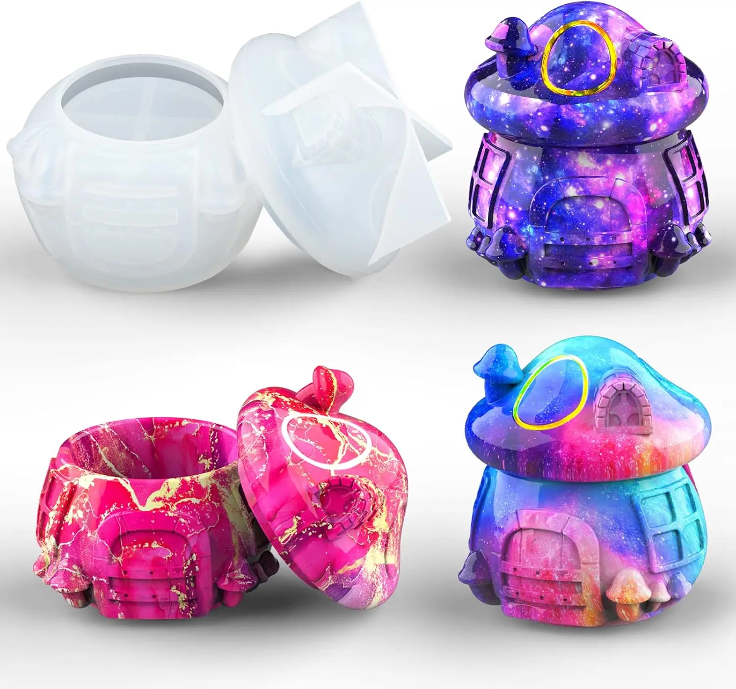 Mushroom House Silicone Mold Mushroom Jar Mold DIY Candle Cup Gypsum Epoxy Resin Jewelry Box Mould Home Decor Ornament
Mushroom House Silicone Mold Mushroom Jar Mold DIY Candle Cup Gypsum Epoxy Resin Jewelry Box Mould Home Decor Ornament