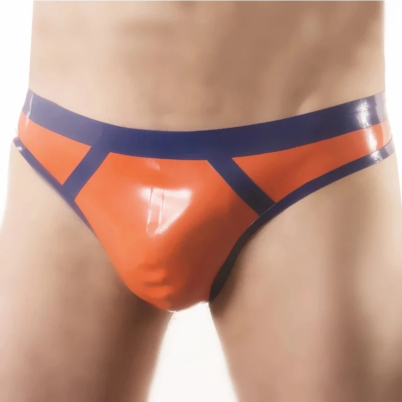 Rubber Shorts Latex Briefs Orange with Blue Male Underwear Handmade
Rubber Shorts Latex Briefs Orange with Blue Male Underwear Handmade