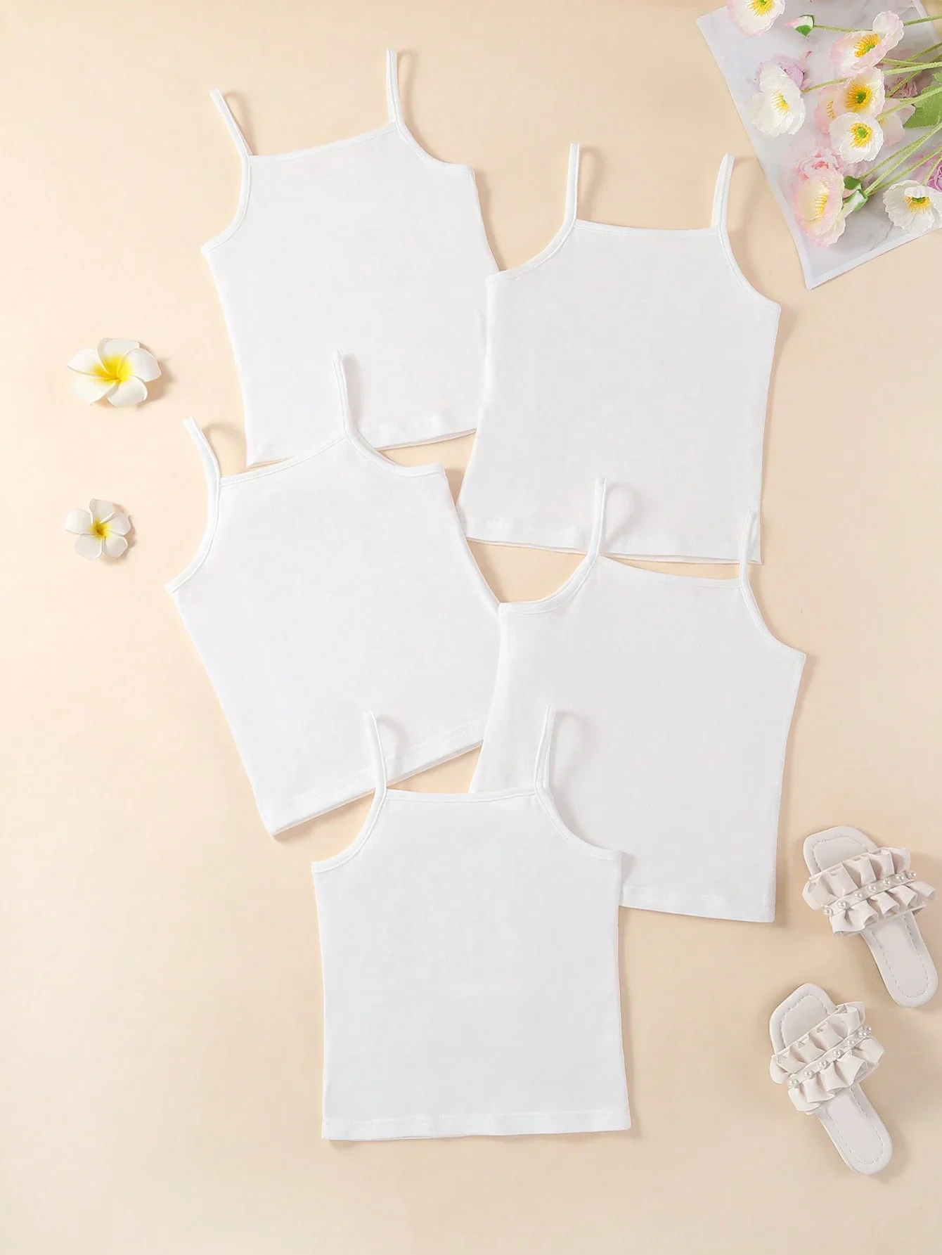 5 Pack White Solid Soft Cotton Camisole Tank Tops For Women
5 Pack White Solid Soft Cotton Camisole Tank Tops For Women