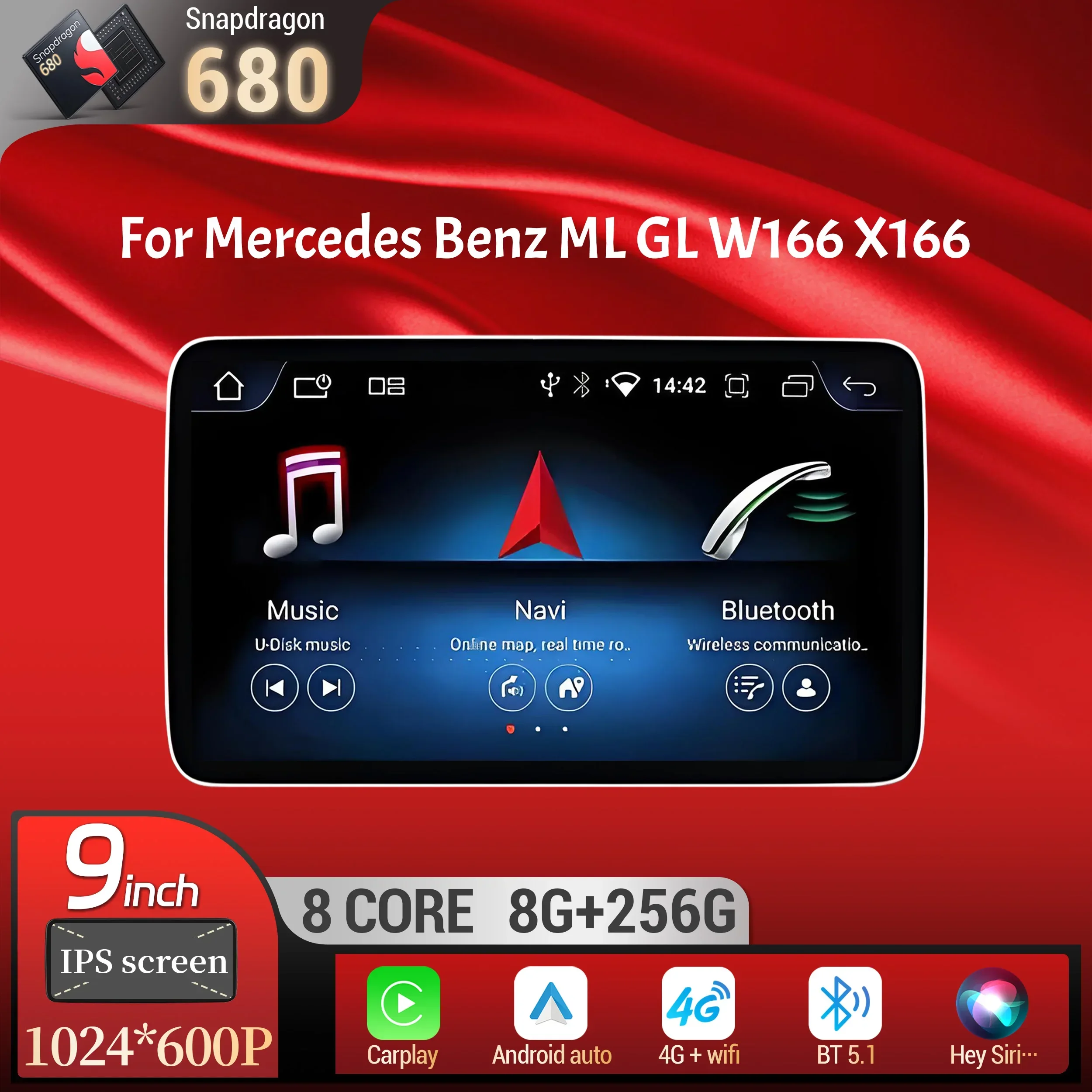 9 inch Android 13 For Mercedes Benz ML GL W166 X166 Wireless Bluetooth Carplay Head Unit Qualcomm Snapdragon 680 Screen Stereo
9 inch Android 13 For Mercedes Benz ML GL W166 X166 Wireless Bluetooth Carplay Head Unit Qualcomm Snapdragon 680 Screen Stereo