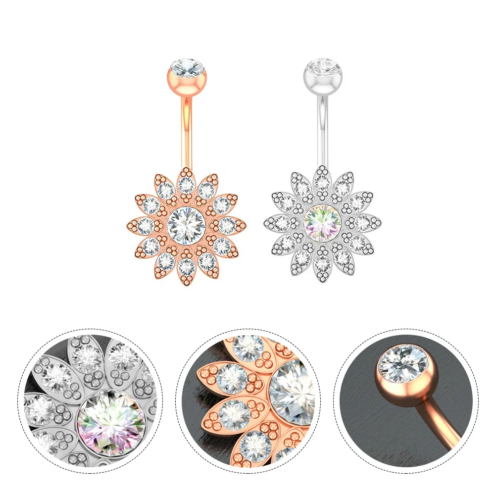 2pcs Belly Sunflower Shaped Navel Piercings Jewelry Stainless Steel Body Woman's Buckle Durable Navel Nail Gifts 
2pcs Belly Sunflower Shaped Navel Piercings Jewelry Stainless Steel Body Woman's Buckle Durable Navel Nail Gifts