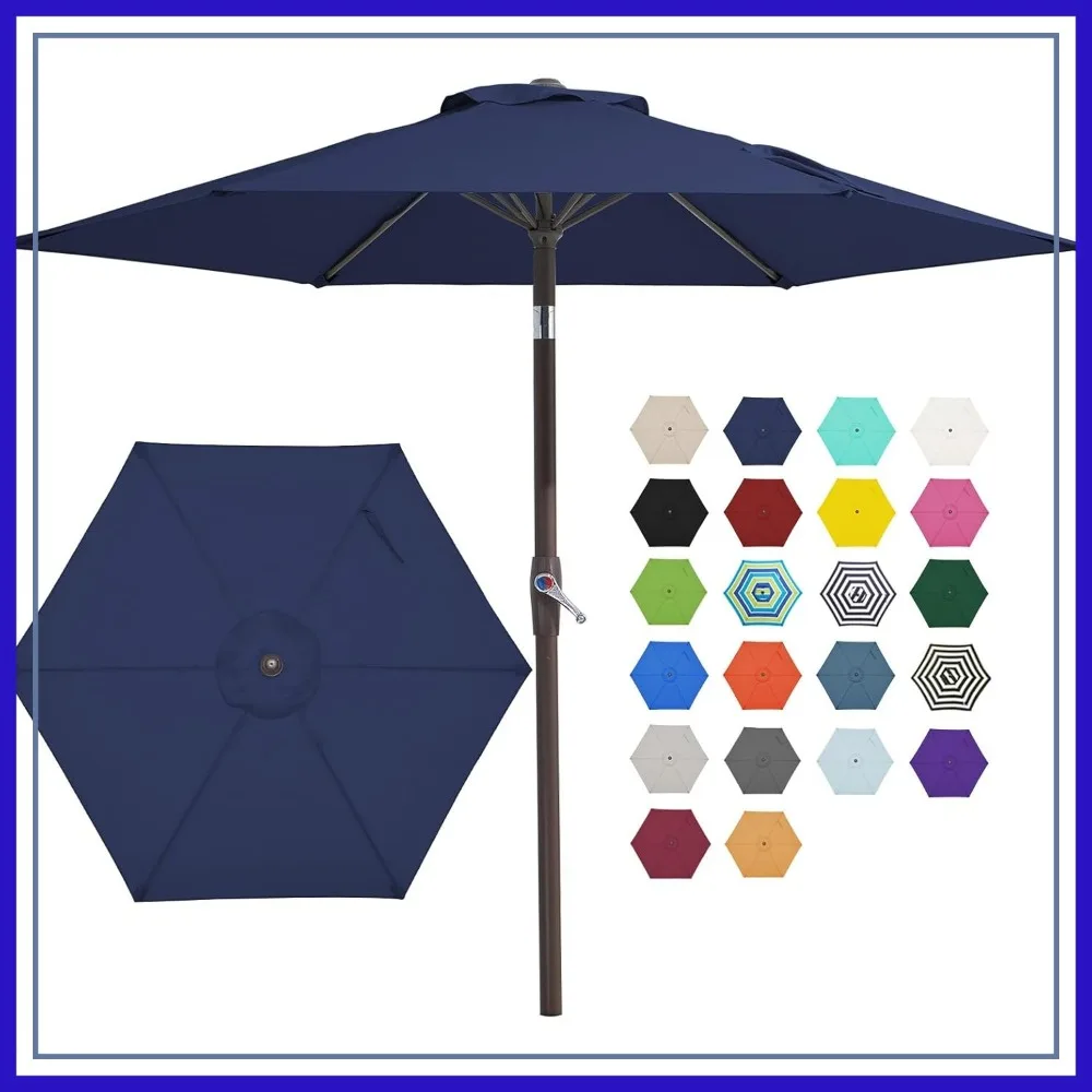 7.5FT Patio Umbrella Outdoor Market Umbrella with 6 Sturdy Ribs, Push Button Tilt/Crank, for Garden, Deck, Backyard and Pool, Navy
7.5FT Patio Umbrella Outdoor Market Umbrella with 6 Sturdy Ribs, Push Button Tilt/Crank, for Garden, Deck, Backyard and Pool, Navy