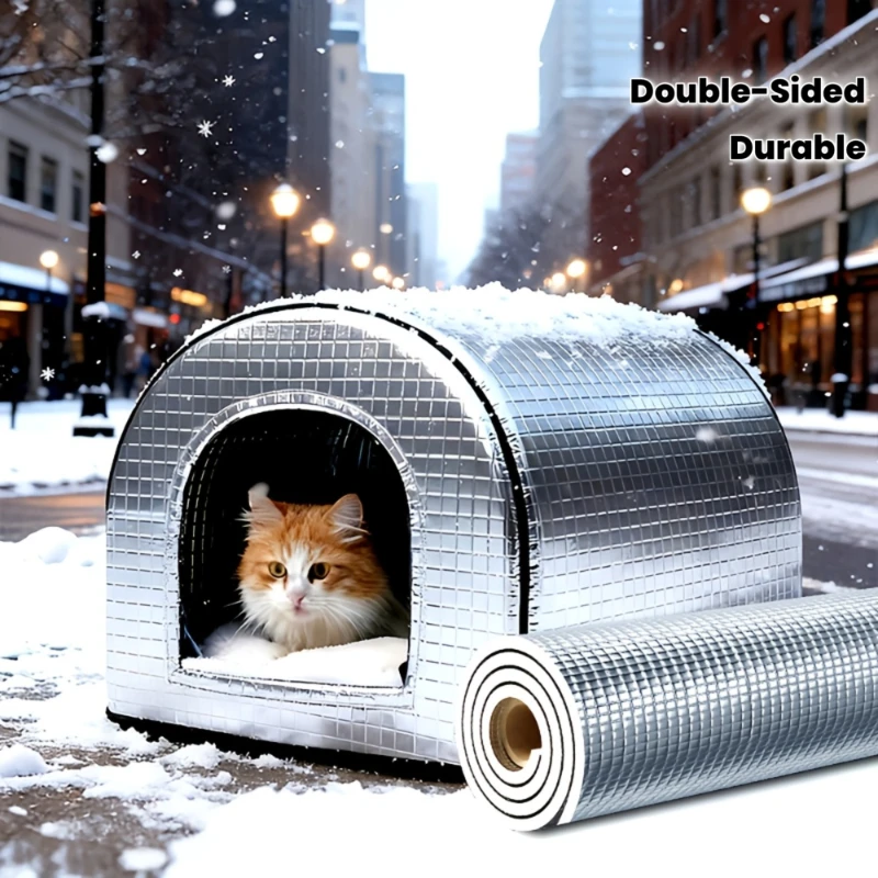 1pc Outdoor Cat House Dog Cage 50x100cm Double-Sided Aluminum Foil With Insulated Foam Layer Windproof Waterproof Pet Shelter
1pc Outdoor Cat House Dog Cage 50x100cm Double-Sided Aluminum Foil With Insulated Foam Layer Windproof Waterproof Pet Shelter
