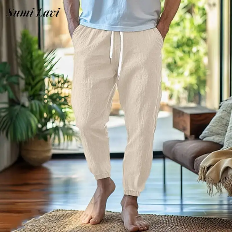 2025 Spring Summer New Casual Pants Mens Leisure Breathable Loose Trousers Men Fashion Drawstring Lace-up Solid Color Trousers
2025 Spring Summer New Casual Pants Mens Leisure Breathable Loose Trousers Men Fashion Drawstring Lace-up Solid Color Trousers