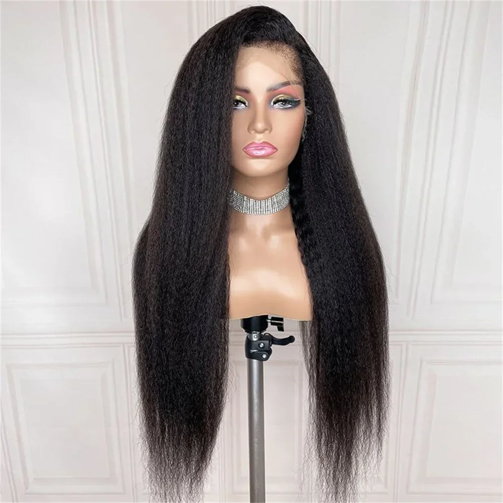 Yaki 26 inch Soft black 180 Density Kinky straight Lace Front Wig For Women With Baby Hair Synthetic Preplucked Glueless Daily
Yaki 26 inch Soft black 180 Density Kinky straight Lace Front Wig For Women With Baby Hair Synthetic Preplucked Glueless Daily