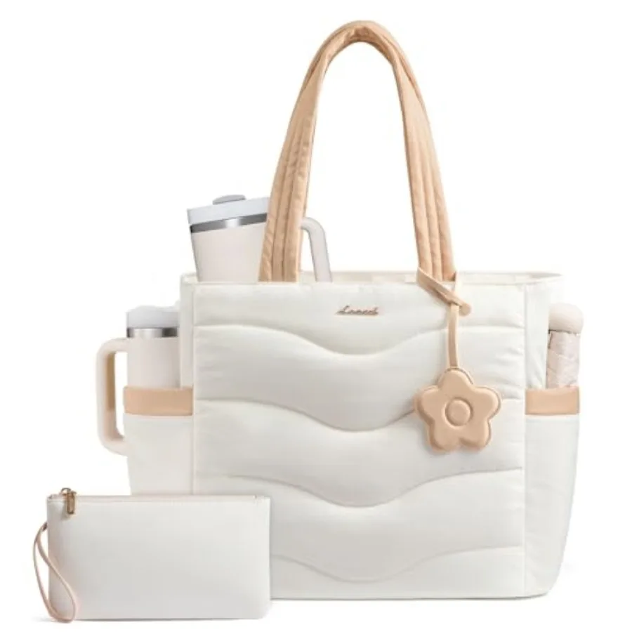LOVEVOOK Tote Bag for Women, Puffer Work Bag, Quilted Teacher Nurse Tote Bag with Zipper for Travel Gifts for Women
LOVEVOOK Tote Bag for Women, Puffer Work Bag, Quilted Teacher Nurse Tote Bag with Zipper for Travel Gifts for Women