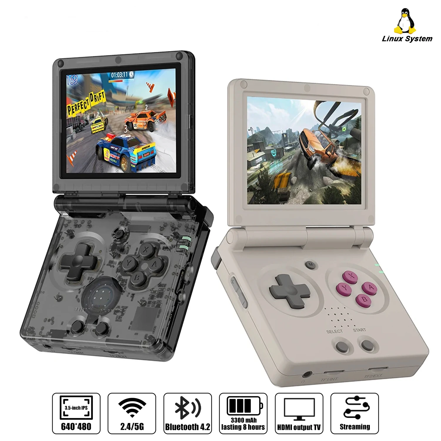 RG35XXSP Retro Flip Handheld Game Console 64G 3.5" IPS Screen Linux H700 Video Game Player Support Streaming with Hall Switch
RG35XXSP Retro Flip Handheld Game Console 64G 3.5" IPS Screen Linux H700 Video Game Player Support Streaming with Hall Switch