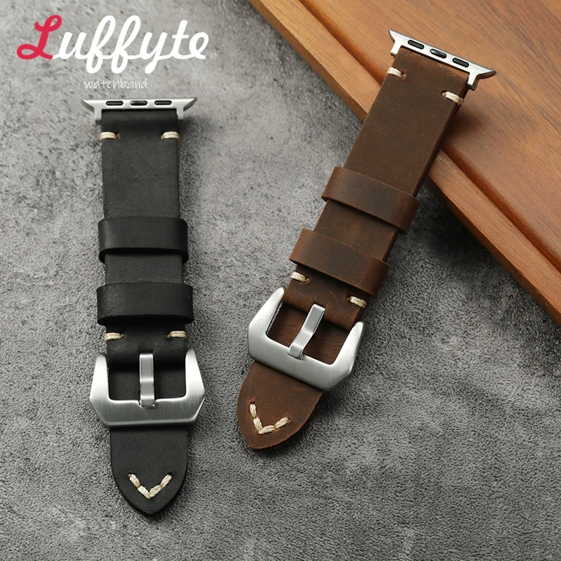 Men's Crazy Horse Leather Watch Band for Apple Watch 38/40/41/42/44/45/46/49mm for Iwatch 1-10 SE Ultra 2 Smartwatch Strap
Men's Crazy Horse Leather Watch Band for Apple Watch 38/40/41/42/44/45/46/49mm for Iwatch 1-10 SE Ultra 2 Smartwatch Strap