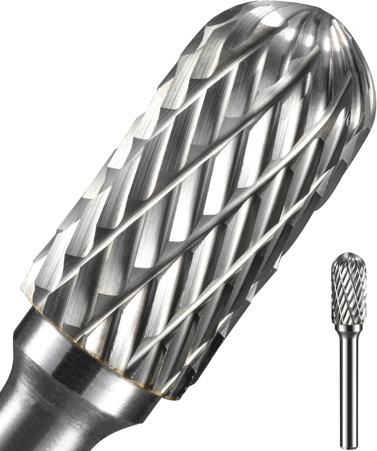 1/4" Carbide Burr Set with 1/2" Head for Die Grinder, Double Cut Rotary Tool Bit for Metal Wood Stone Grinding Deburring
1/4" Carbide Burr Set with 1/2" Head for Die Grinder, Double Cut Rotary Tool Bit for Metal Wood Stone Grinding Deburring