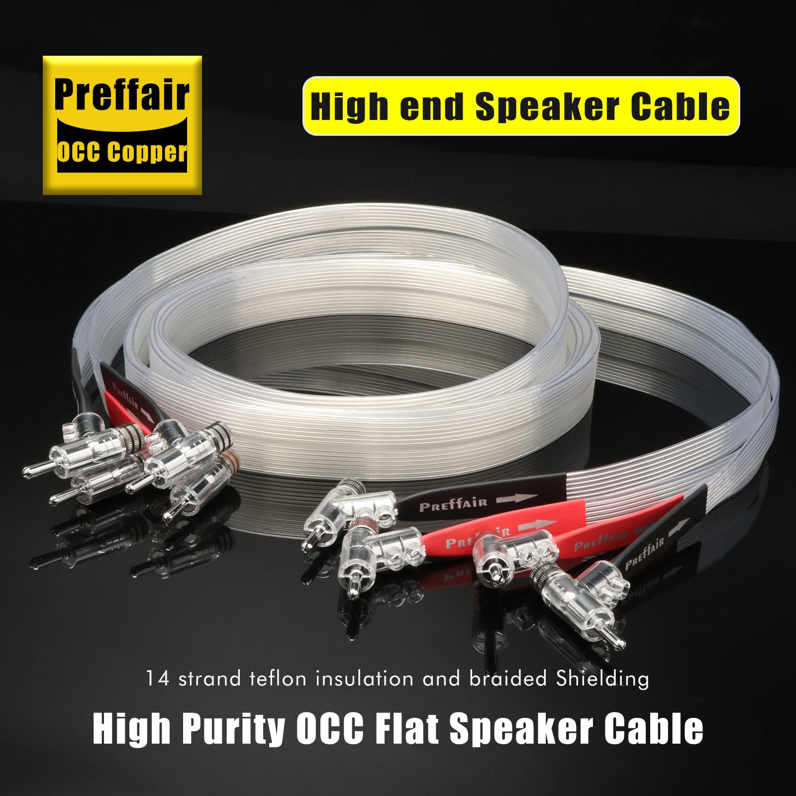 Pair 7N OCC White Lightning Speaker Cable Flat Music and Ribbon Loudspeaker Self Lockable 45 Degree Banana Plug for Amplifier
Pair 7N OCC White Lightning Speaker Cable Flat Music and Ribbon Loudspeaker Self Lockable 45 Degree Banana Plug for Amplifier
