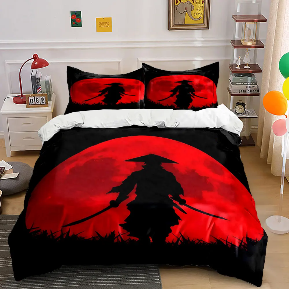 Samurai Silhouette with Red Moon Pattern Duvet Cover Set Digital Print Colorful Polyester Bedding with Zipper Closur for gifts
Samurai Silhouette with Red Moon Pattern Duvet Cover Set Digital Print Colorful Polyester Bedding with Zipper Closur for gifts