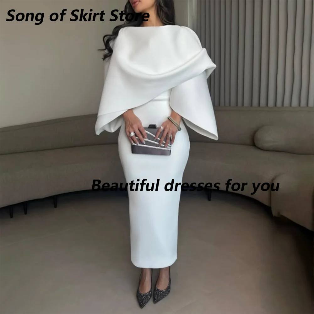 Elegant White Evening Dress Customized Boat Neck Jersey Pleated Simple Midi Evening Gown Ankle Length Straight Party Dress
Elegant White Evening Dress Customized Boat Neck Jersey Pleated Simple Midi Evening Gown Ankle Length Straight Party Dress