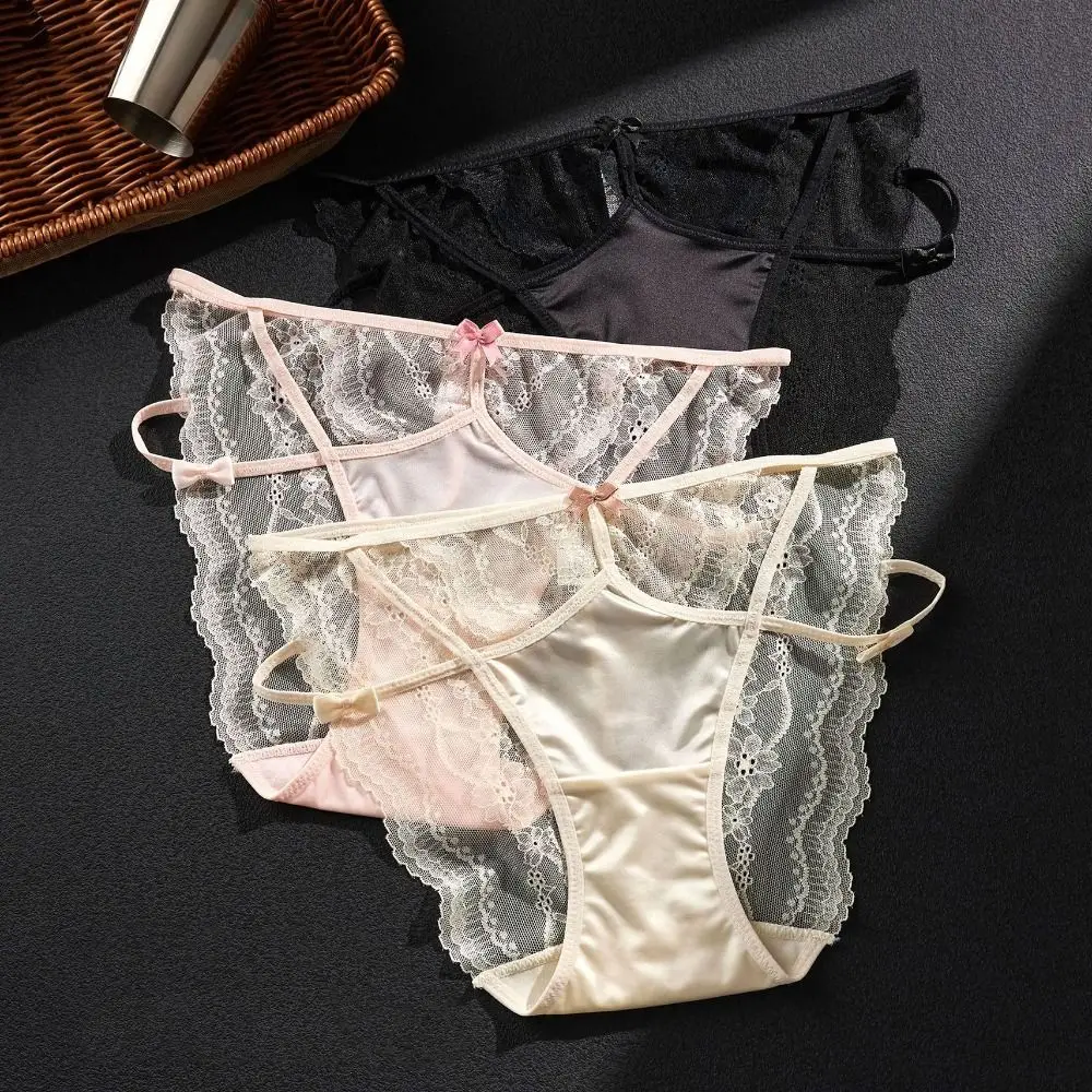 Трусики-бикини с мягким кружевным бантом, низкой посадкой, хлопковым вкладышем, кружевной завязкой, сетчатые, полые, женское нижнее белье
Трусики-бикини с мягким кружевным бантом, низкой посадкой, хлопковым вкладышем, кружевной завязкой, сетчатые, полые, женское нижнее белье