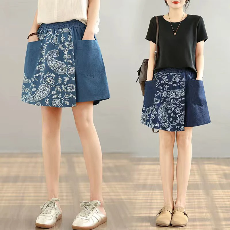 plus Size Women's Denim Shorts Summer New Style Wide Leg Five-Quarter Elastic Waist Cotton Blend Loose Fit Natural Waist
plus Size Women's Denim Shorts Summer New Style Wide Leg Five-Quarter Elastic Waist Cotton Blend Loose Fit Natural Waist